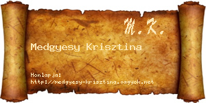 Medgyesy Krisztina névjegykártya